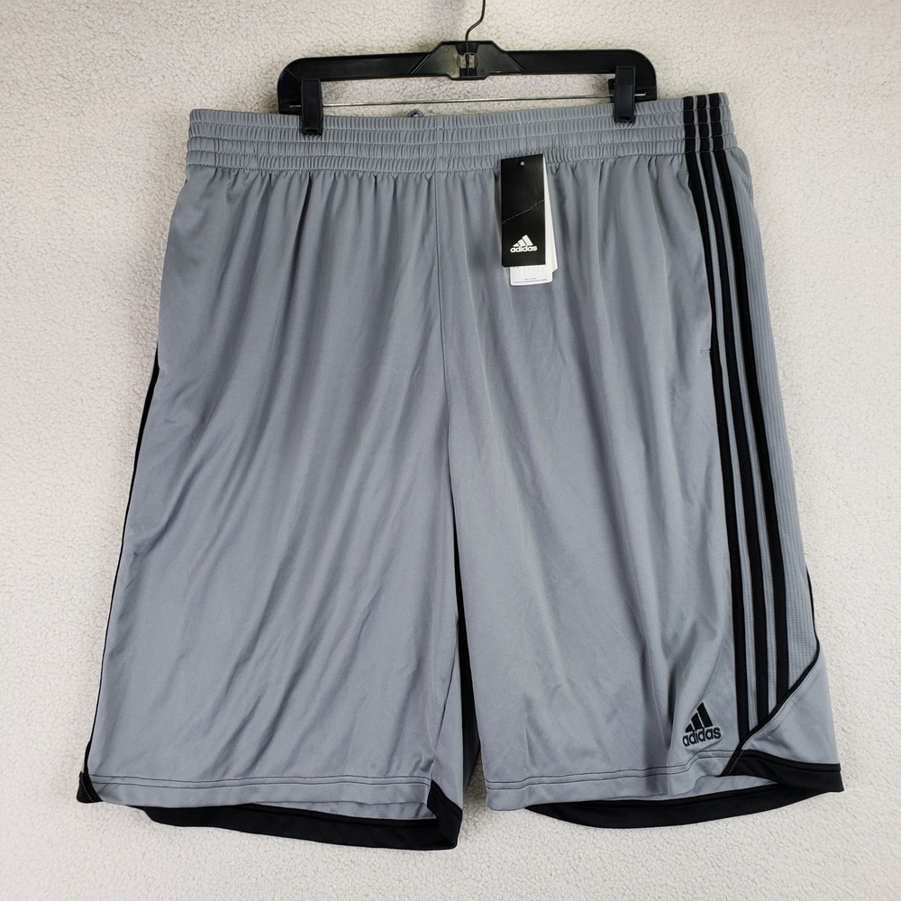 Adidas Climalite Basketball Shorts Mens 2XL Gray Black Athletic Gym